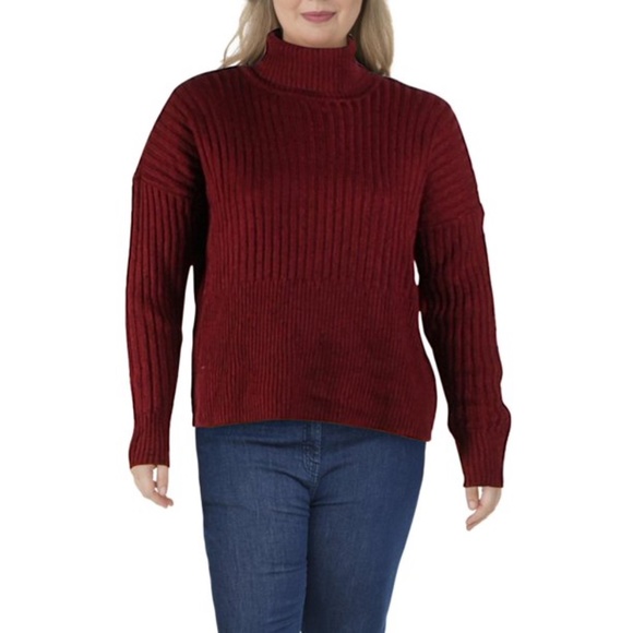 Michael Kors Turtleneck ribbed Sweater burgundy - Picture 2 of 4